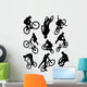 Bike Stunt Silhouettes Wall Decal Sticker Set
