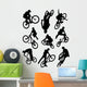 Bike Stunt Silhouettes Wall Decal Sticker Set