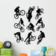 Bike Stunt Silhouettes Wall Decal Sticker Set
