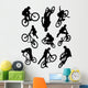 Bike Stunt Silhouettes Wall Decal Sticker Set