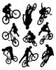 Bike Stunt Silhouettes Wall Decal Sticker Set