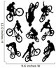 Bike Stunt Silhouettes Wall Decal Sticker Set