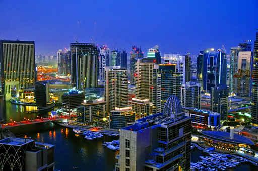 Dubai Skyline Night Scene Wall Decal