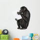 Monkey playing with a laptop Wall Decal