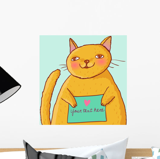 Cartoon fat cat Wall Mural