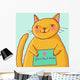 Cartoon fat cat Wall Mural