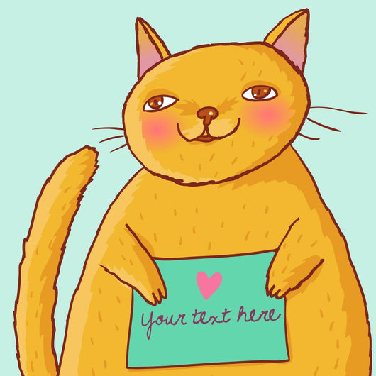 Cartoon fat cat Wall Mural