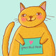 Cartoon fat cat Wall Mural