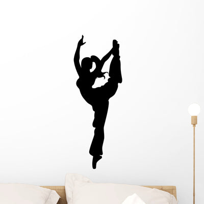 Female Silhouette Wall Mural shown on a wall