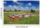 Bee hives in the meadow in summer Wall Mural