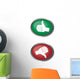 Button up and down Wall Decal