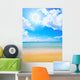 Sun over paradise sea shore Wall Mural