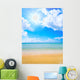 Sun over paradise sea shore Wall Mural