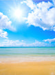 Sun over paradise sea shore Wall Mural