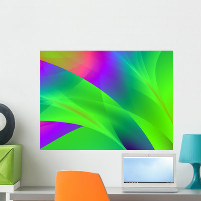 Fractal Wall Mural shown on a wall