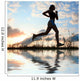 Woman Run Under Blue Sky With Clouds Wall Mural