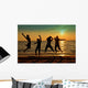 Teens Jumping Beach Wall Mural