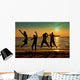 Teens Jumping Beach Wall Mural