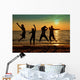 Teens Jumping Beach Wall Mural