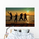 Teens Jumping Beach Wall Mural