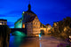 Rathausbrücke in Bamberg in the evening Wall Mural