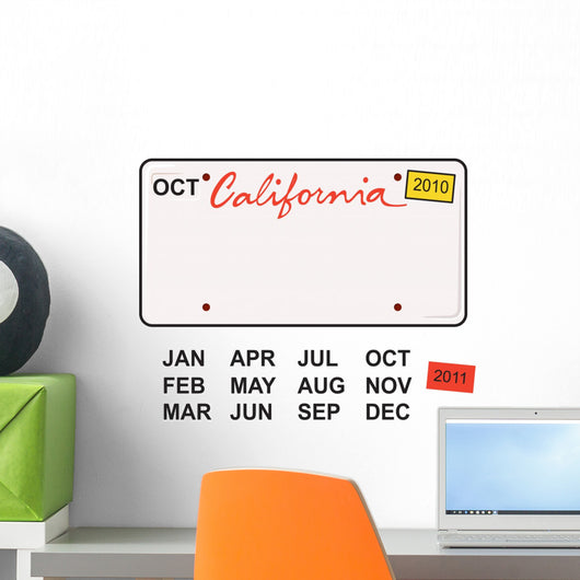 California License Plate Wall Decal
