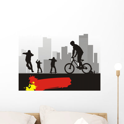 Extreme Sports 1 Wall Decal shown on a wall