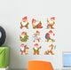 Fairy-tale Fantastic Garden Gnomes Wall Decal Sticker Set