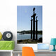 viking ship and swords Wall Mural