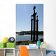 viking ship and swords Wall Mural