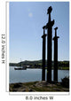 viking ship and swords Wall Mural