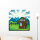 Mountain cabin Wall Mural