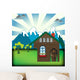 Mountain cabin Wall Mural