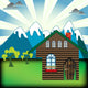Mountain cabin Wall Mural