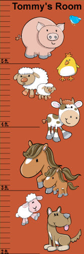 Farm Animal Growth Chart Wall Decal