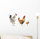 Rooster Hen and Chicken Wall Decal