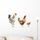Rooster Hen and Chicken Wall Decal