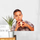 Adorable Hispanic Boy Eating a Large Red Apple Wall Decal