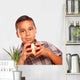 Adorable Hispanic Boy Eating a Large Red Apple Wall Decal