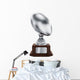 Silver American Football Trophy Wall Decal