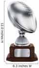 Silver American Football Trophy Wall Decal