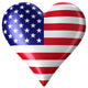 Heart with american flag Wall Decal