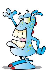 Cartoon Blue Alien Wall Decal