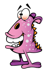 Cartoon Pink Alien Wall Decal