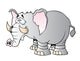Cartoon Big elephant with Tusks Wall Decal