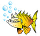 Cartoon Bigtooth fish Wall Decal