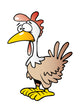 Cartoon Brown Chicken Wall Decal