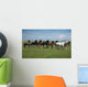 Horses Running / blue sky and green grass Wall Mural