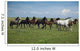 Horses Running / blue sky and green grass Wall Mural