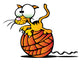 Cartoon Kitty W Ball Wall Decal